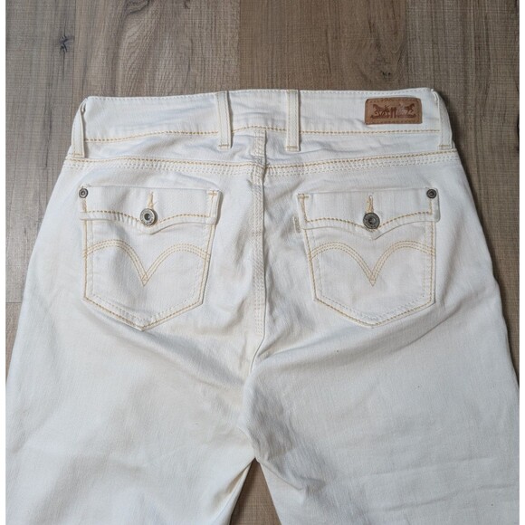 Levi's Capri Jeans Size 6 Straight Leg Off White Cream Stretch Flap Pockets - Picture 4 of 12